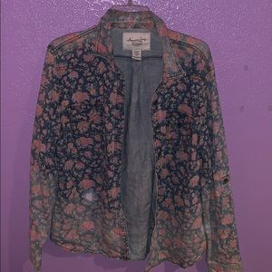 Cute jean button up top